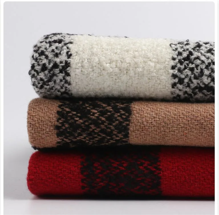 Customized 50% Wool 50% Polyester Wool Fleece for Plaid Jacket Garment Fabric