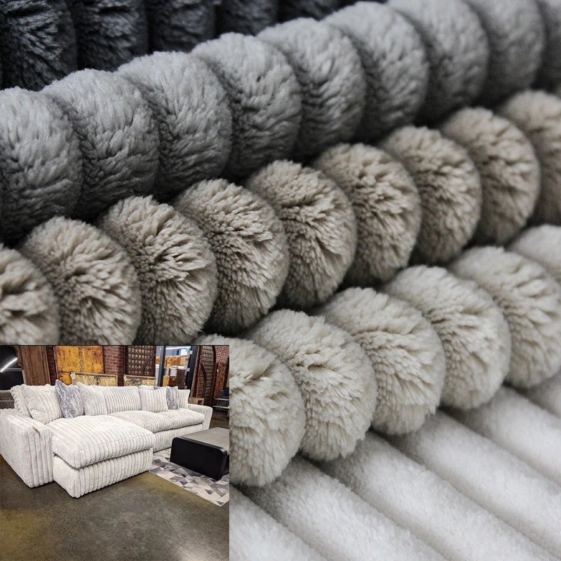 Popular Warm 1.5 Corduroy Velvet Strips Faux Fur 100% Polyester Fabric Home Textile Furniture for Sofa and Chair Pillow
