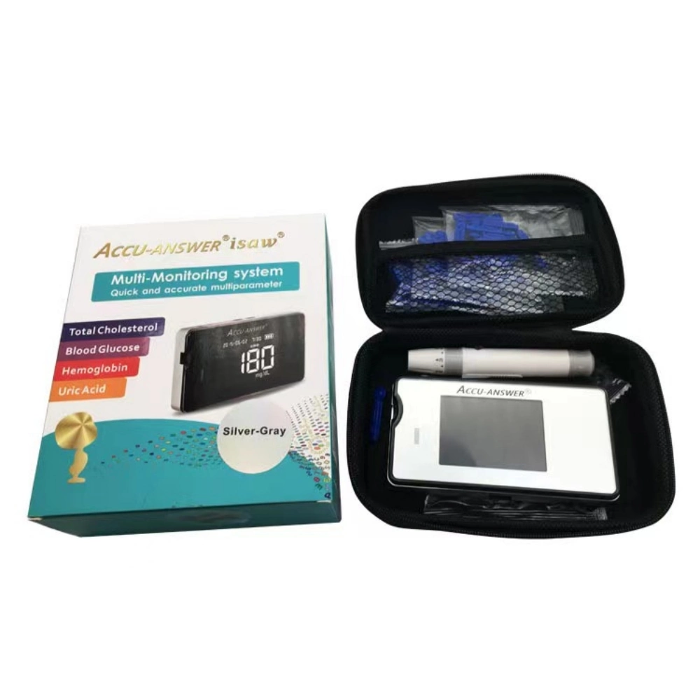 Accu Answer 4 in 1 Blood Glucose Hemoglobin Testing Uric Acid Test Total Cholesterol Testing and Haemocue Machine