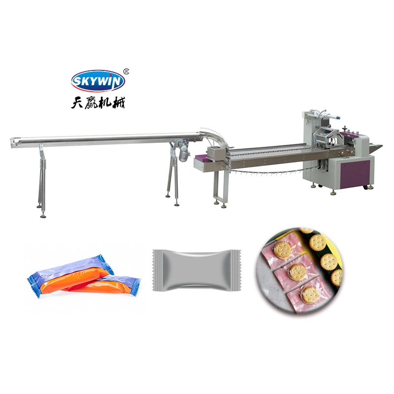 Type d'oreiller horizontal automatique Flow Food Packing masque/Biscuit/Wafer/cookie/pain plein Machine d'emballage/d'emballage/multifonction à débit servo