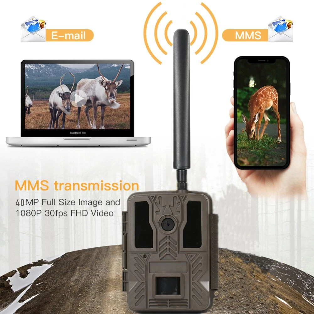 OEM hohe Qualität Wasserdichte Nacht Vision 40MP 1080p Thermal Forest Sicherheit Wireless Cellular MMS 4G LTE Trail-Kamera