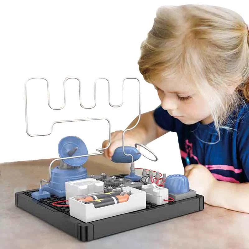 Crianças experiência de Ciência Educacional Kit de máquinas eléctricas de circuito eléctrico de bricolage Automático Brinquedos de Aprendizagem com haste de plotter para Crianças