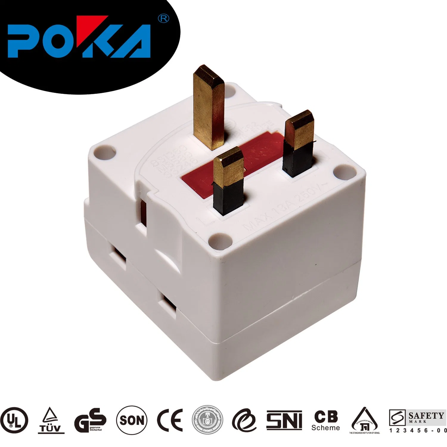 ISO9001 Blanco aprobado OEM ODM 1PC/Blíster, 120 equipos/CTN BS1363 Adaptador de viaje internacional