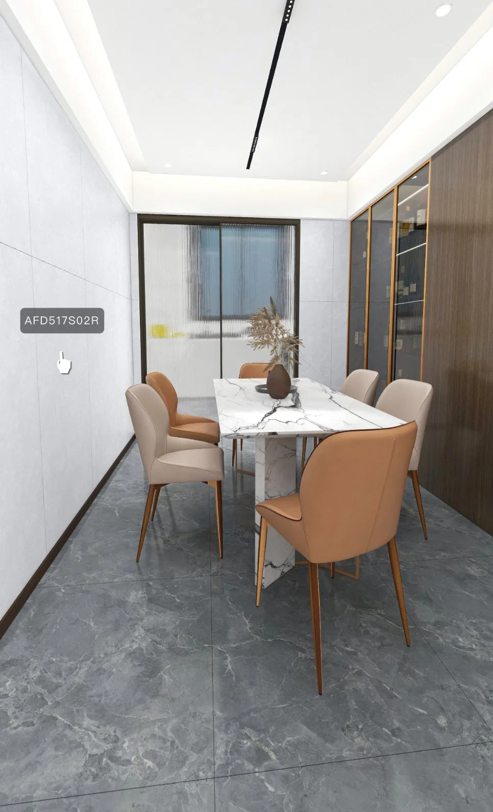 Guangdong Foshan Moderne Marmor Fliesen Serie 800 * 800 Roman Grey Modernes Wohnzimmer Mit Ziegelsteinen