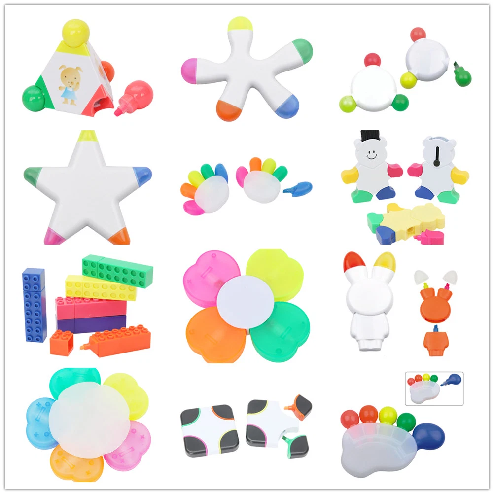 Wholesales Papelaria coloridas em forma Starfish Highlighters Marcador