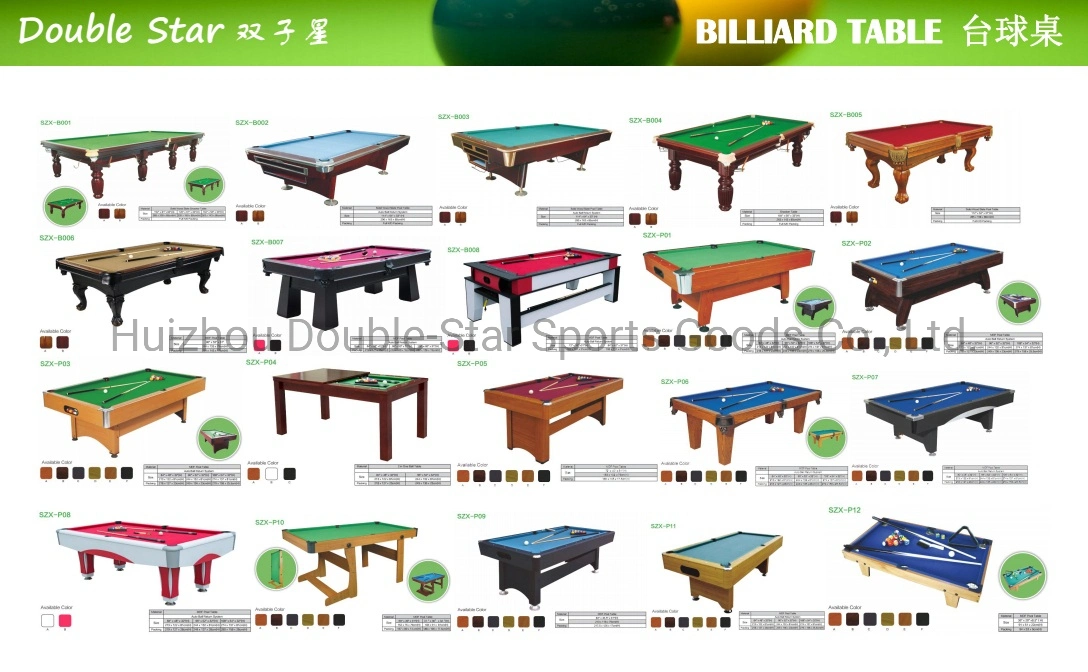 Popular Pool Table MDF Billiard Table in Different Colors