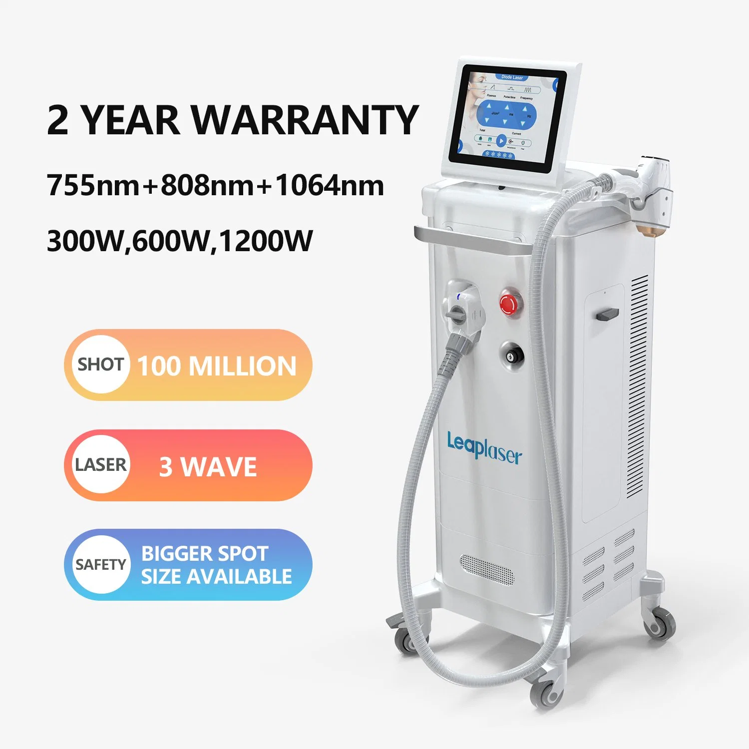 Diode Laser 808nm 1064nm 755nm 980nm for Permanent Hair Removal
