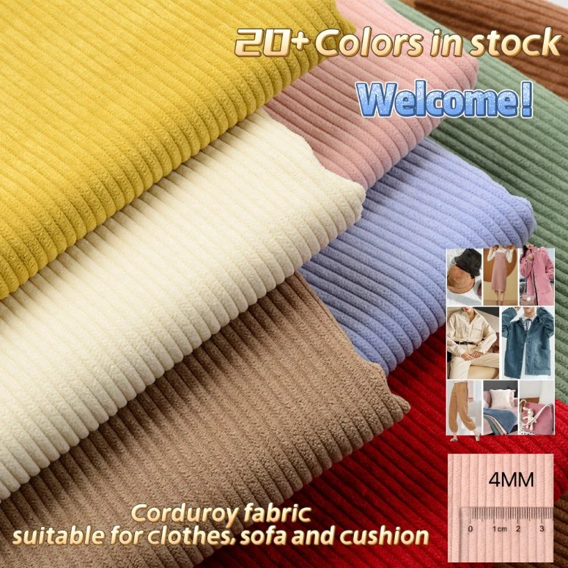 (20+colors in stock) Decorative Polyester Corduroy Fabric for Garment/Upholstery/Furniture/Home Textile/Cushion/ Chair /Sofa