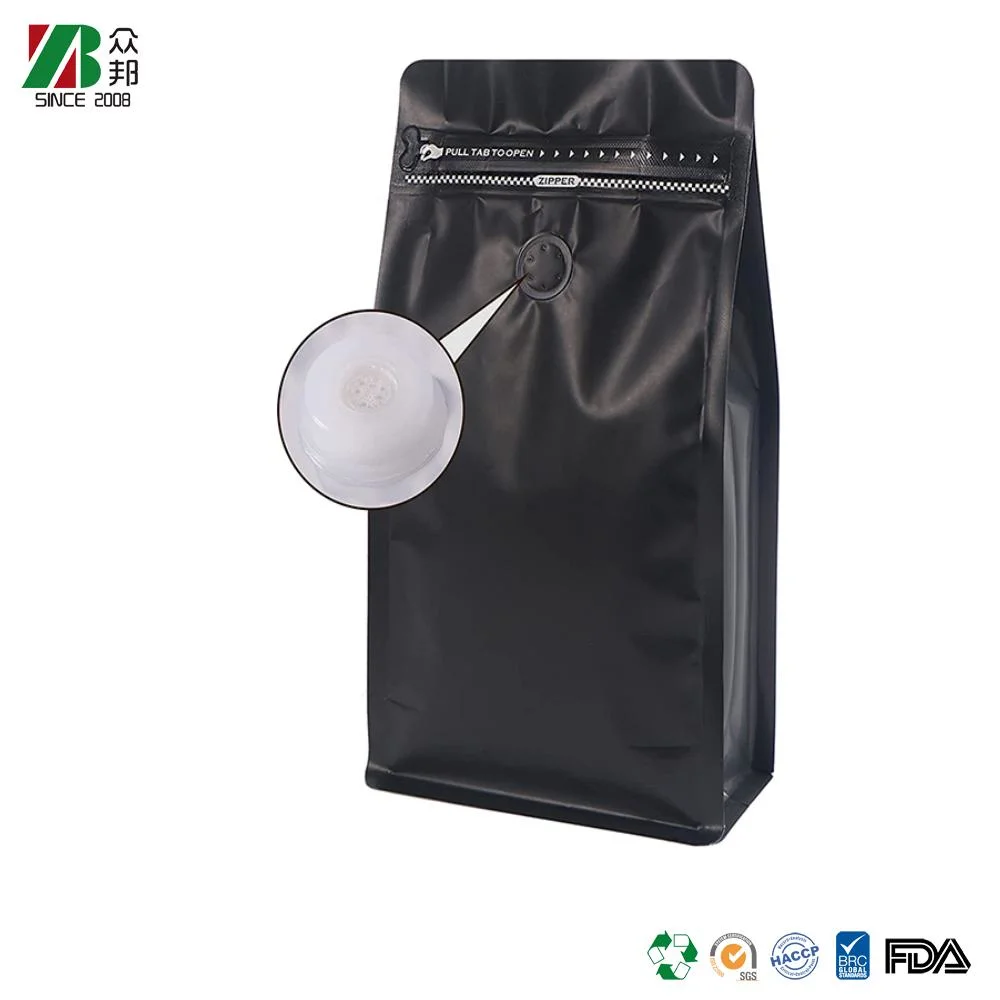 2KG la fabricación de papel de aluminio mate negro plata blanco con fondo plano el asado de granos de café molido en polvo de proteína de suero de la bolsa de plástico envases de cremallera con válvula