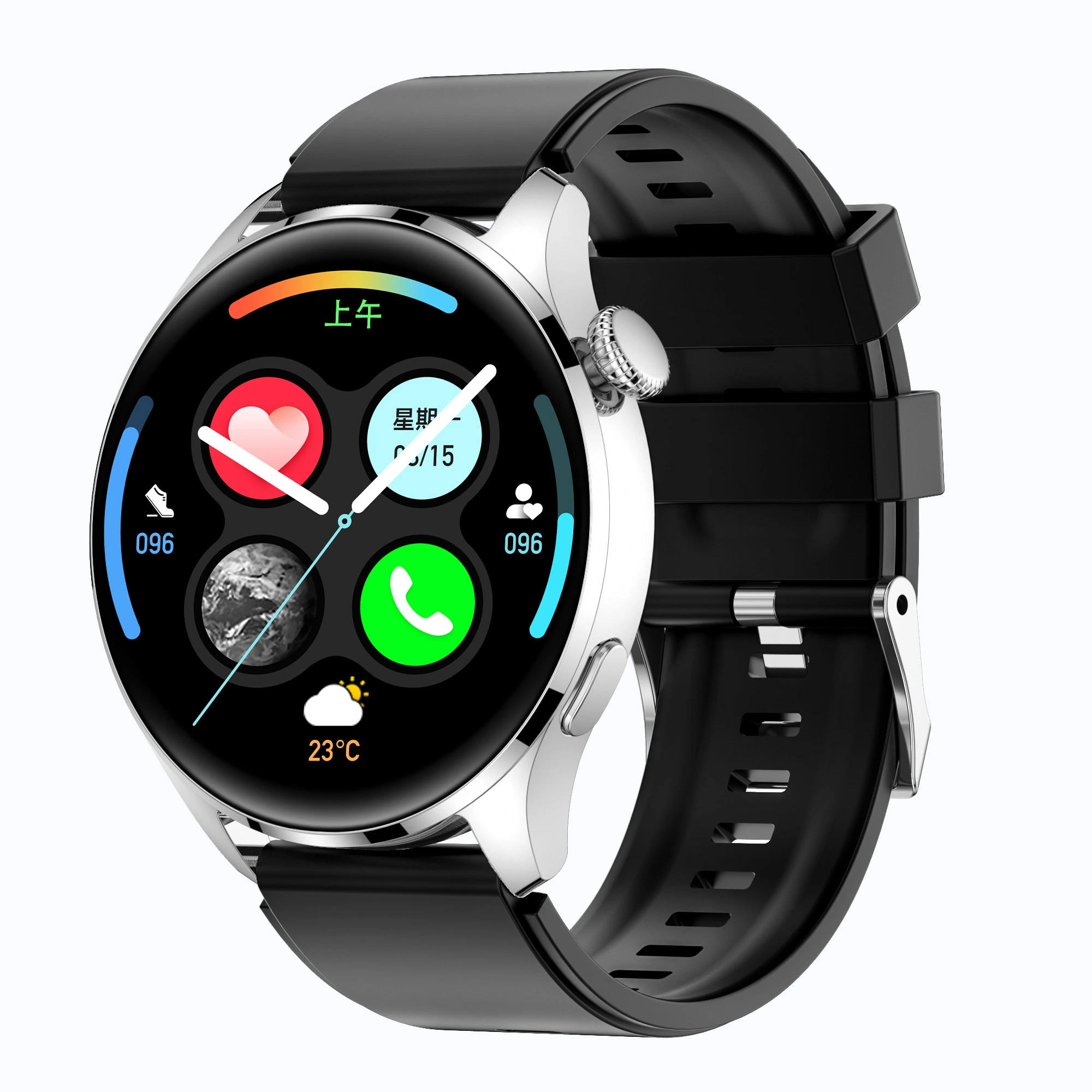 New Style rund 1,32 Zoll OLED-Display Metall Material Multifunktional Smart Watch