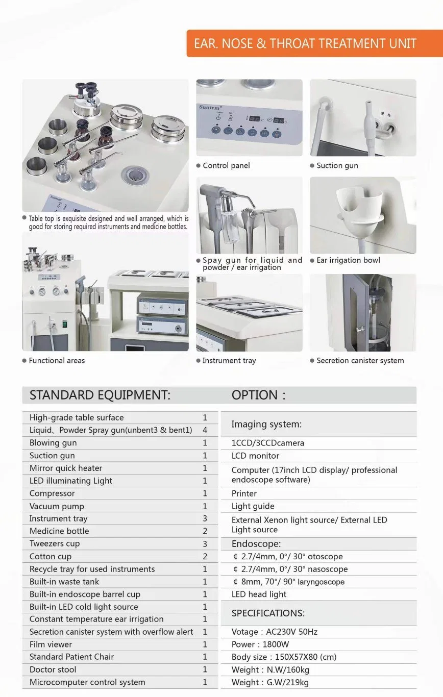 Suntem Surgical Ent Treatment Unit for All People Ear, Nose, Throat Surgery