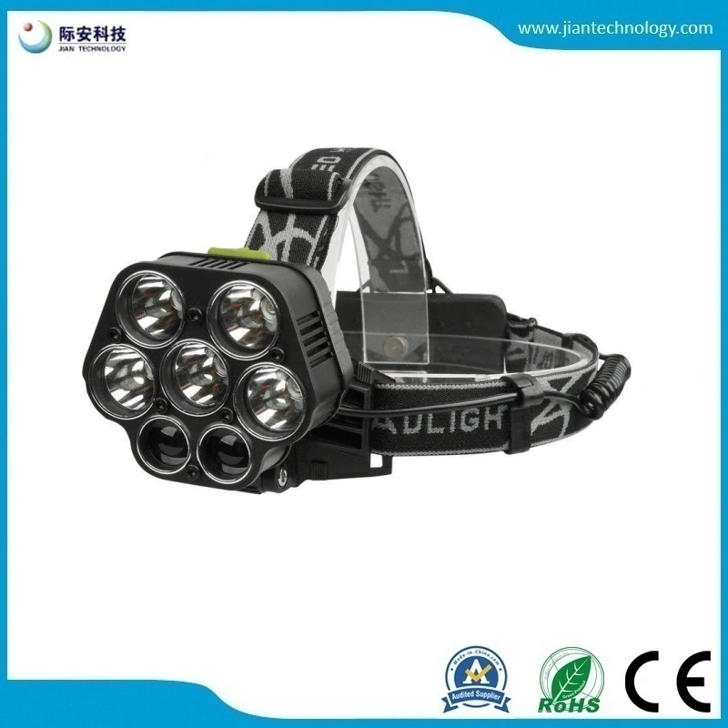 The New 7LED Night Fishing USB Charging Glare Headlight 5t6 Head-Mounted Riding Headlight