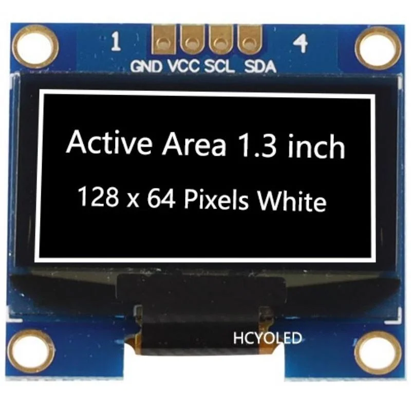 Hochwertiges 1,3-Zoll-OLED-Panel mit 128X64 Pixel in Weiß Anzeige I2c-Schnittstelle