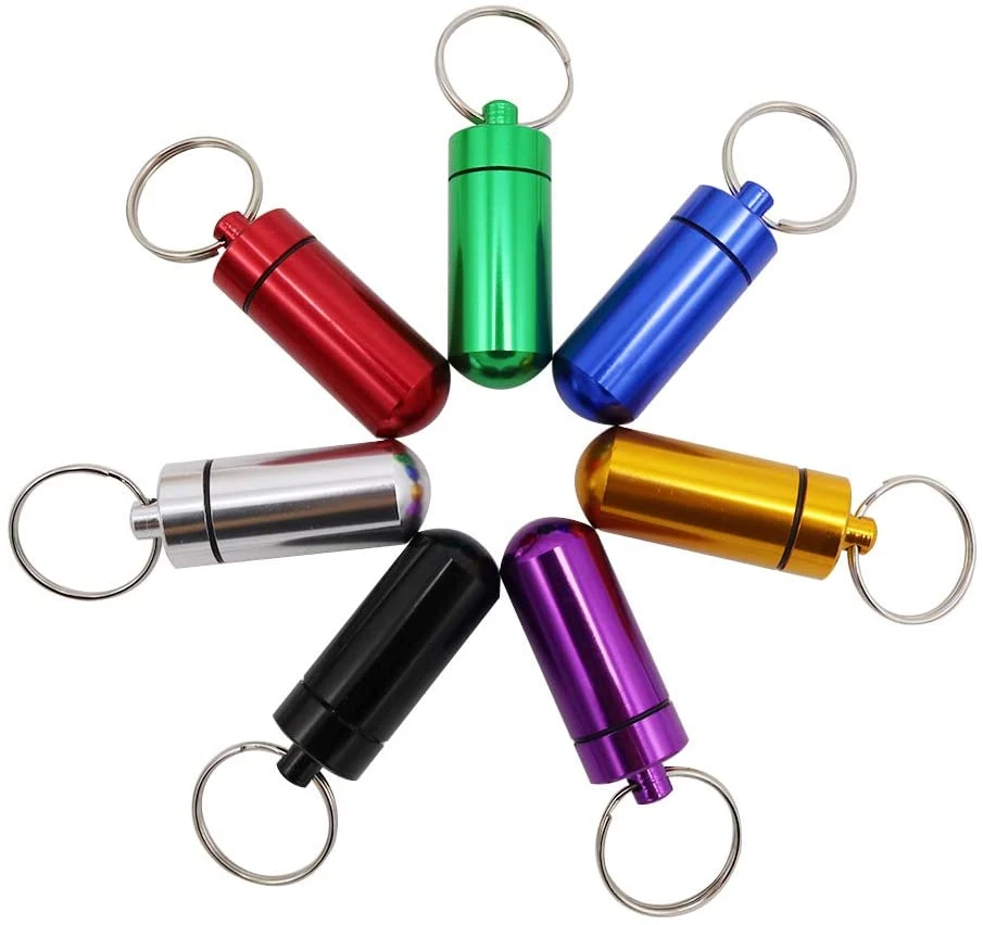 Mini Metal First Aid Keychain Pill Box