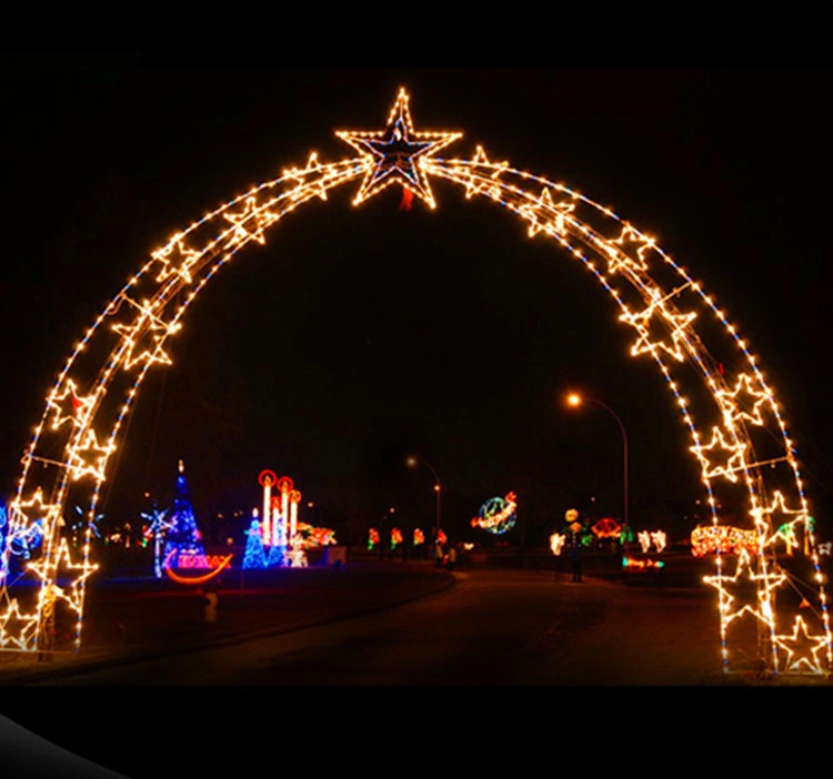 Excellent Design LED Burst Blue Star Shape Across Street Motif Light IP65