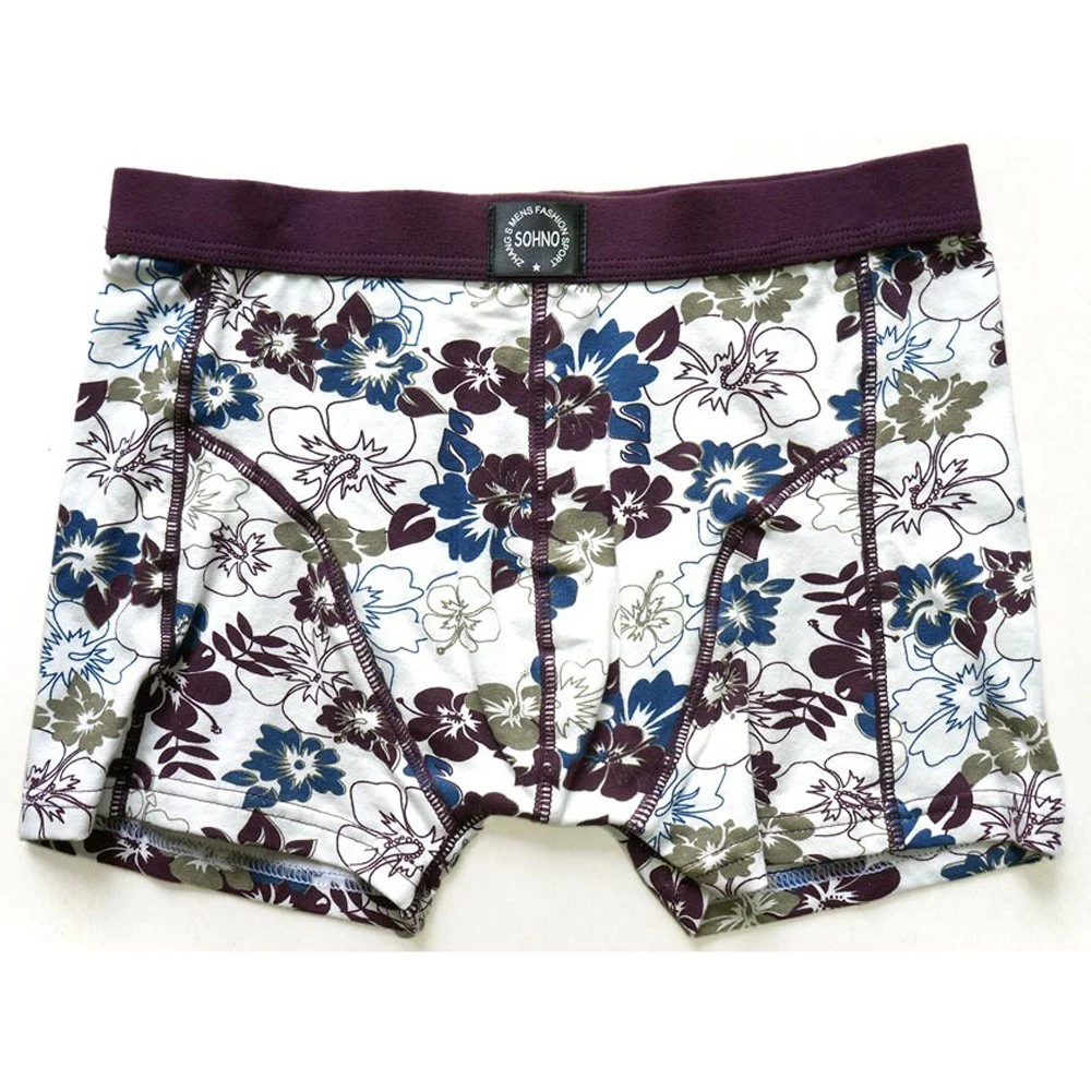 Men&prime; S Underpants with Printed Soft Floral Designs