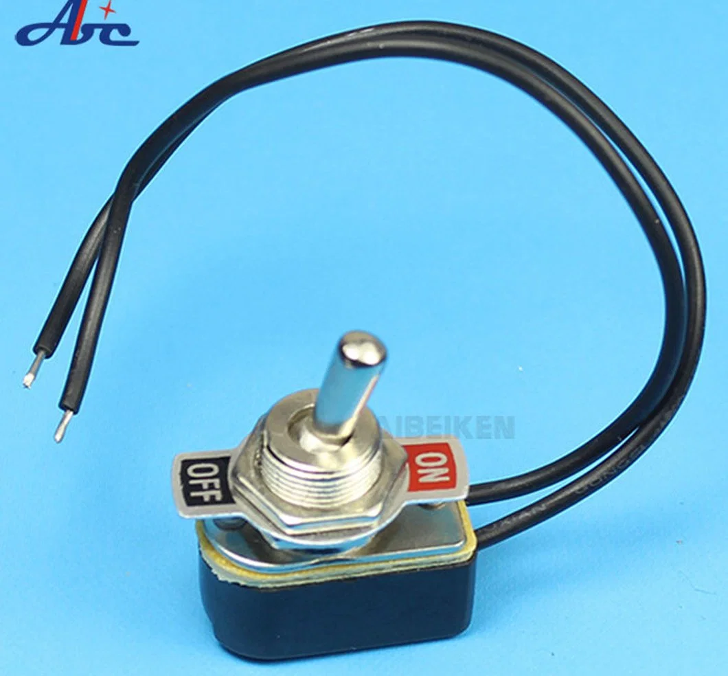 10A 120VDC on off Latching 12mm 2 Position Boat Car Toggle Switch with Wire Cable