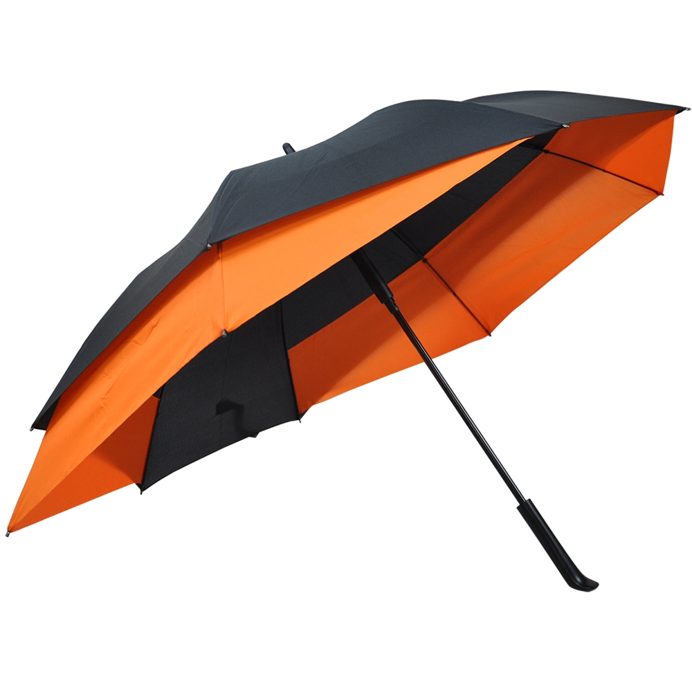 28" X8K Double Layer Vented Golf Umbrella Telescopic Flexible High quality/High cost performance Canopy Vented Unique Umbrella