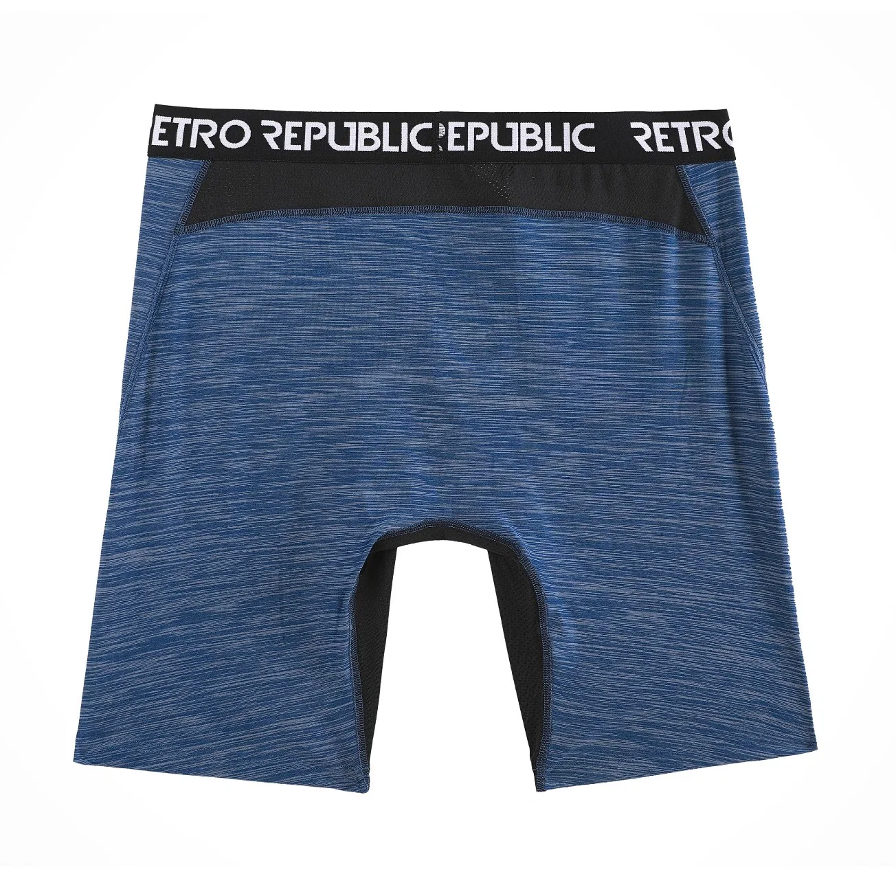 2023 Basic 2 PCS Polyester Grey Melange & Blue Melange Comfortable Smooth Breathable Wicking Men Long Boxer with High quality/High cost performance Black Wide Logo Printed Elastic