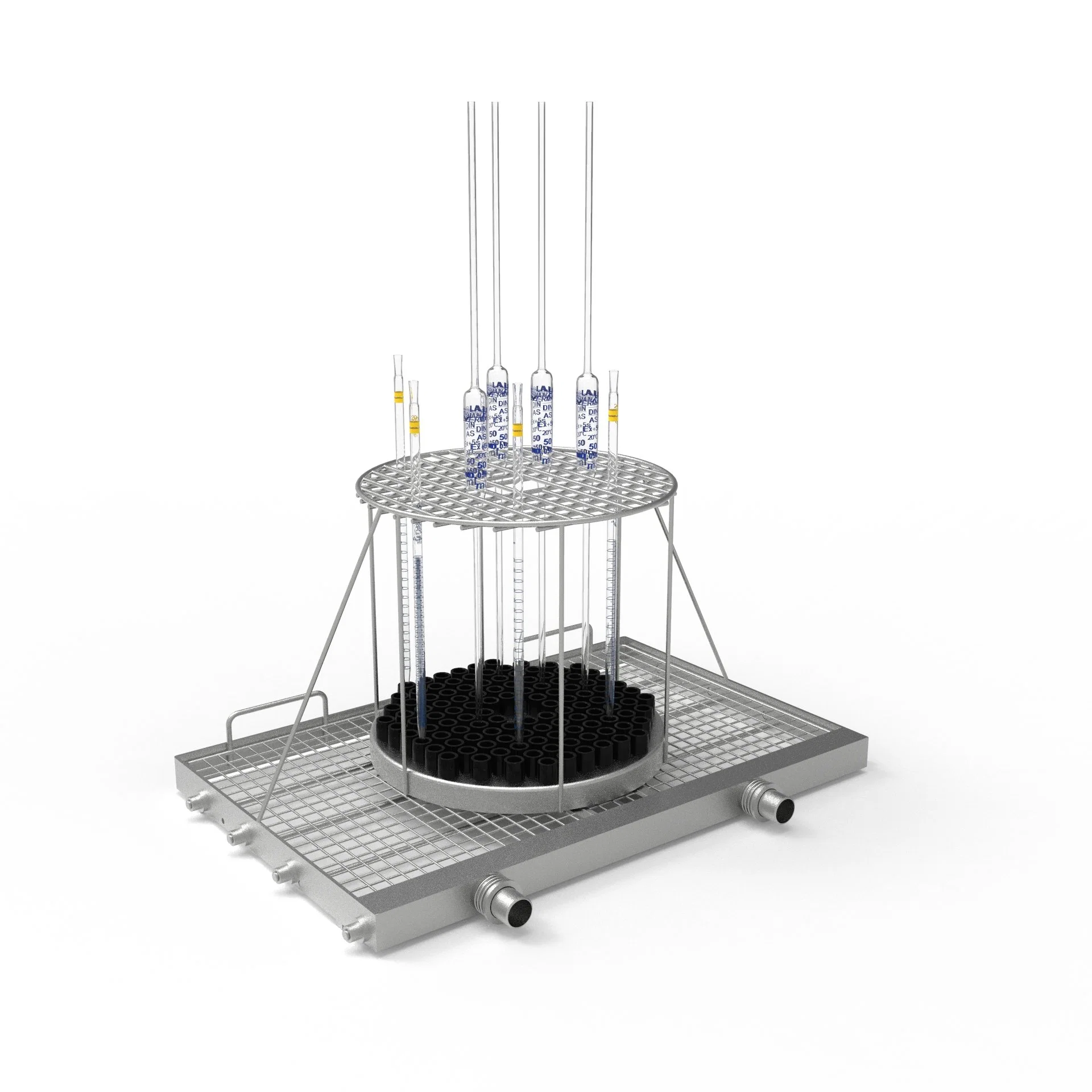 Laboratory Cleaning Basket Suitable for Pipette Cleaning Single Cleaning Position 116-Bit Stainless Steel Made of Anti-Rust and Anti-Corrosion