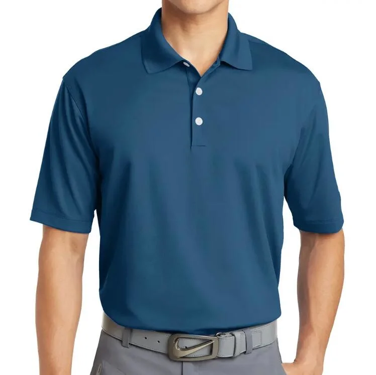 High-End Men's Golf Polo Shirt with Flat Knit Collar, Custom Navy Blue Mens Polo Shirt From China Manufacturer