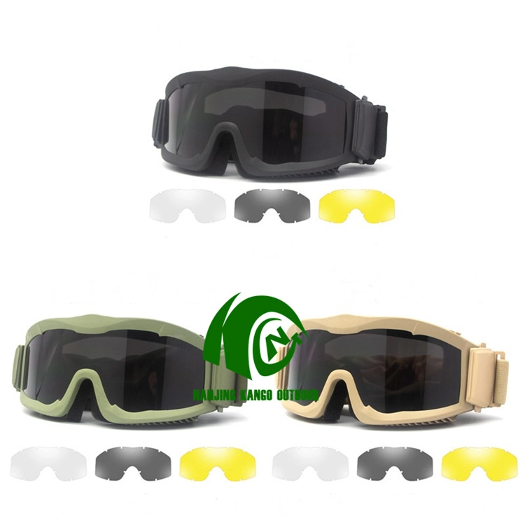 Kango Waterproof Hunting Combat Goggles Glasses Tactical Protective Glasses for Outdoor Shooting