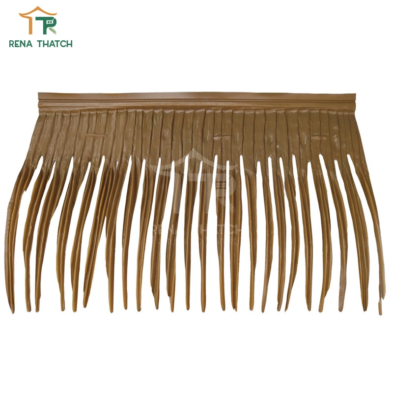 Anti-UV Cheapest Plastic Thatch Palm Synthetic Artificial Palm Thatch Roof Tiles