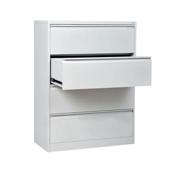 Kd Structure Steel Filing Cabinet 4 Lateral Drawer Metal File Storage Ant-Tilting Design Office Furniture