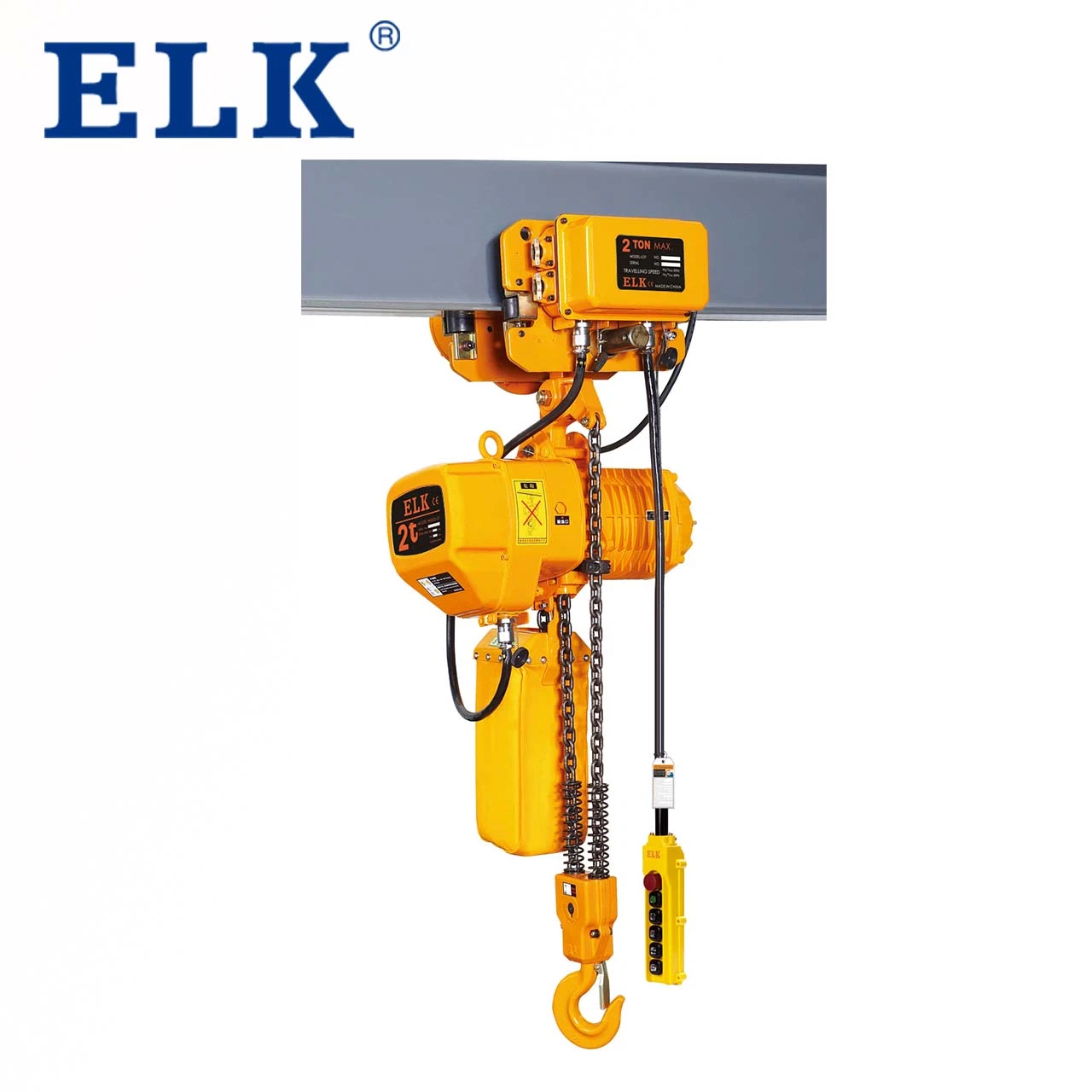 Beste Preise Neueste OEM 1 Ton Elk Elektrische Kettenzug Single oder Dual Speed mit Haken oder Elektro-Trolley oder Handwagen