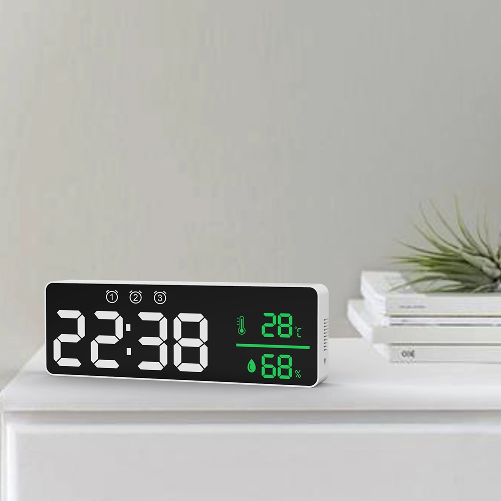 Wholesale/Supplier Cheap Price LED Wall Mount Digital Thermometer Hygrometer Time Clock 2000mAh