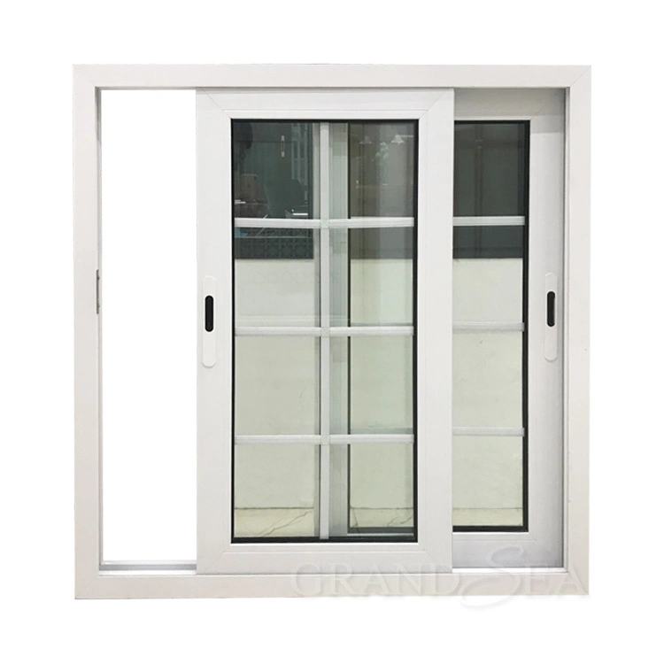 New Design Cheap Soundproof Sliding Double Glass Aluminum Window with Grill Design