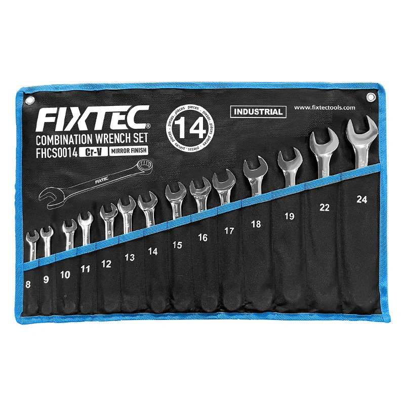 Fixtec 6-27mm Double-End Multi-Purpose Adjustable Wrench Head Ratchet Combination Spanner