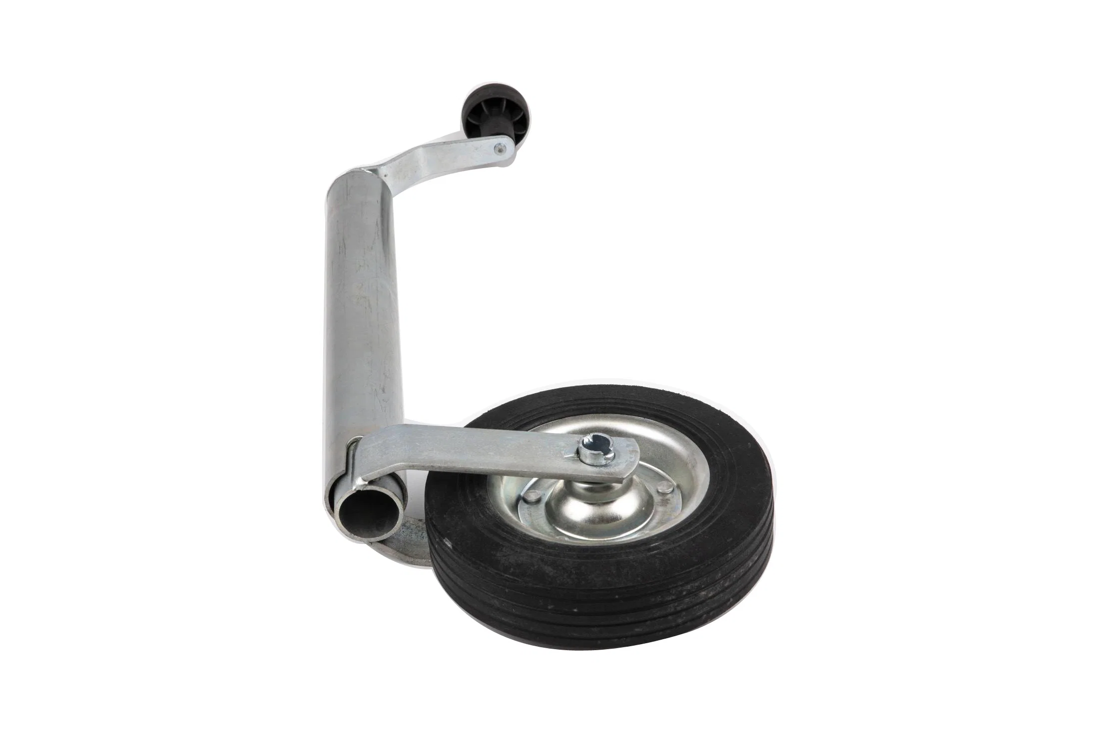 300lbs Galvanized 8" Single Rubber Wheel Stands Steel Hand Crank Screw Jack, Trailer Jack, Top Wind Swing, Trailer Jack with Jockey, Lift Jack.