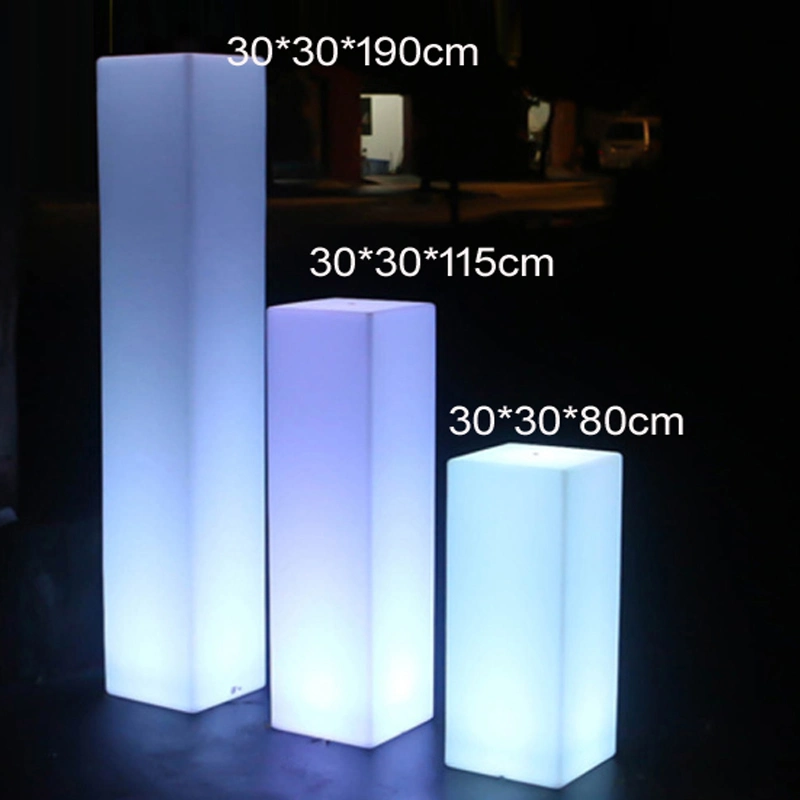 Iluminación de columna cuadrada LED para muebles de patio al aire libre de salón de belleza usados