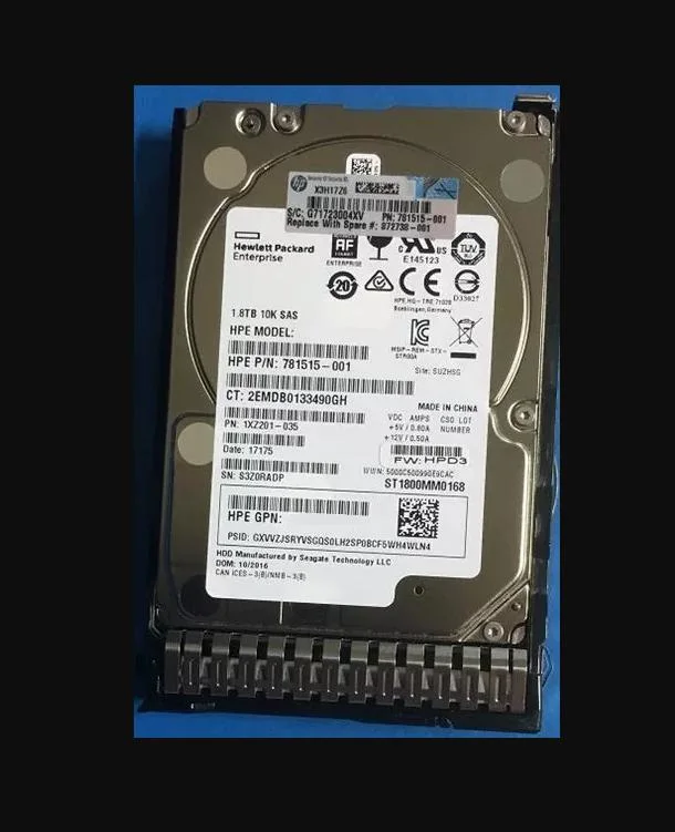 Chinese Suppliers Hpe 1.8tb Sas 10K Sff Sc 512e Ds HDD 12g Enterprise 10 K Sff (2.5 In) HDD