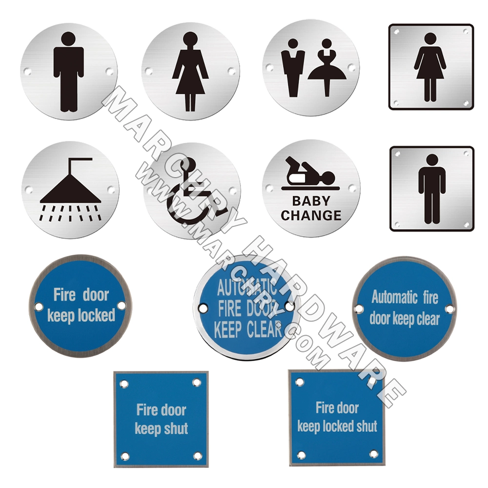 Smooth Stainless Steel Public Toilet Project Square Female Women Sign Plate