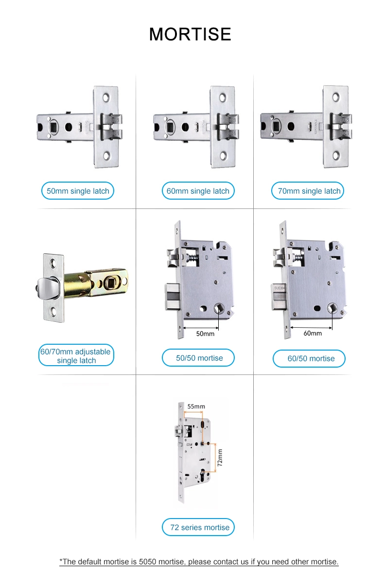 Aluminum Alloy 5050 Mortise Keyless Apartment Safe Door Smart Lock