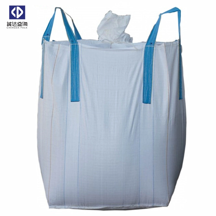 White Polypropylene Woven 1 Ton 1000kg Big Container Bulk FIBC Bag for Sand Stone Fish Chicken Cattle Feed Food Chemical Industry Agriculture Grain Corn