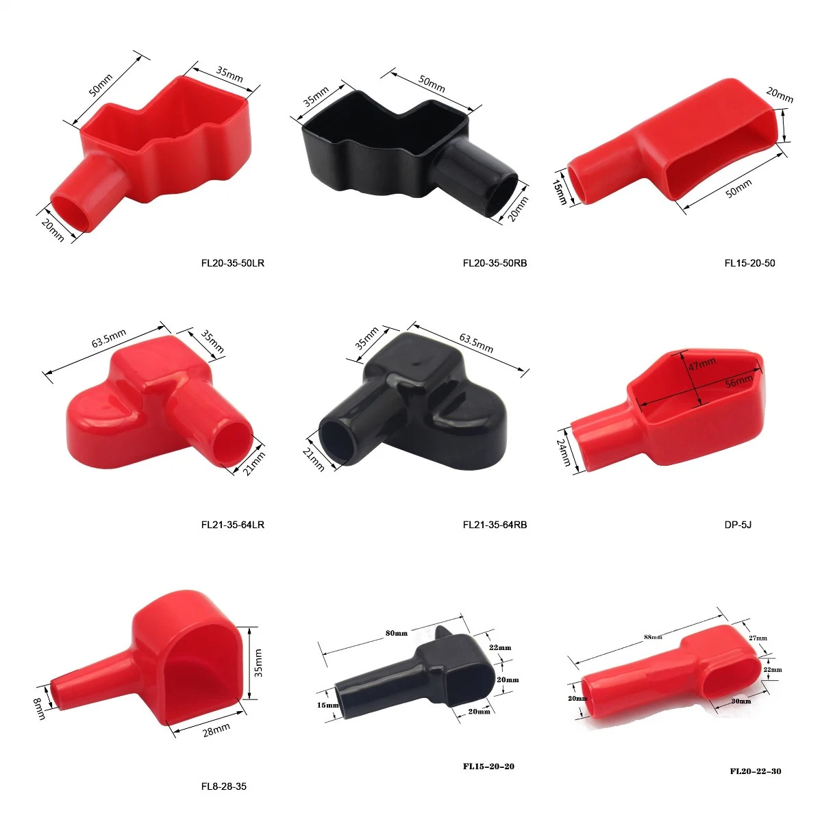 Cache-bornes de batterie en PVC souple pour voiture automobile noir et rouge Protecteur de protection en caoutchouc de batterie de montant supérieur