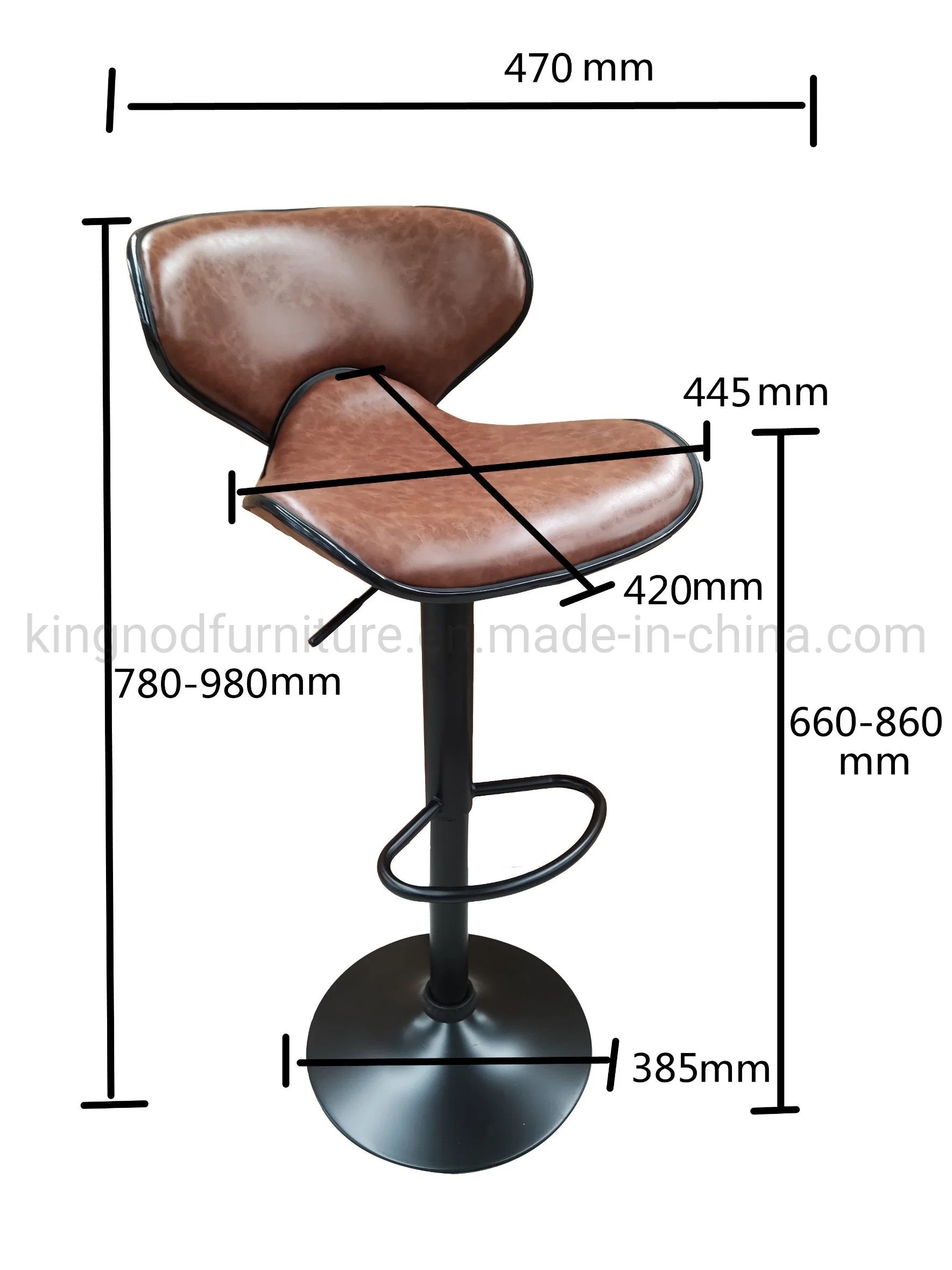 Wholesale/Supplier Modern PU Leather Seat Low Back Swivel Adjustable Bar Chair Stool