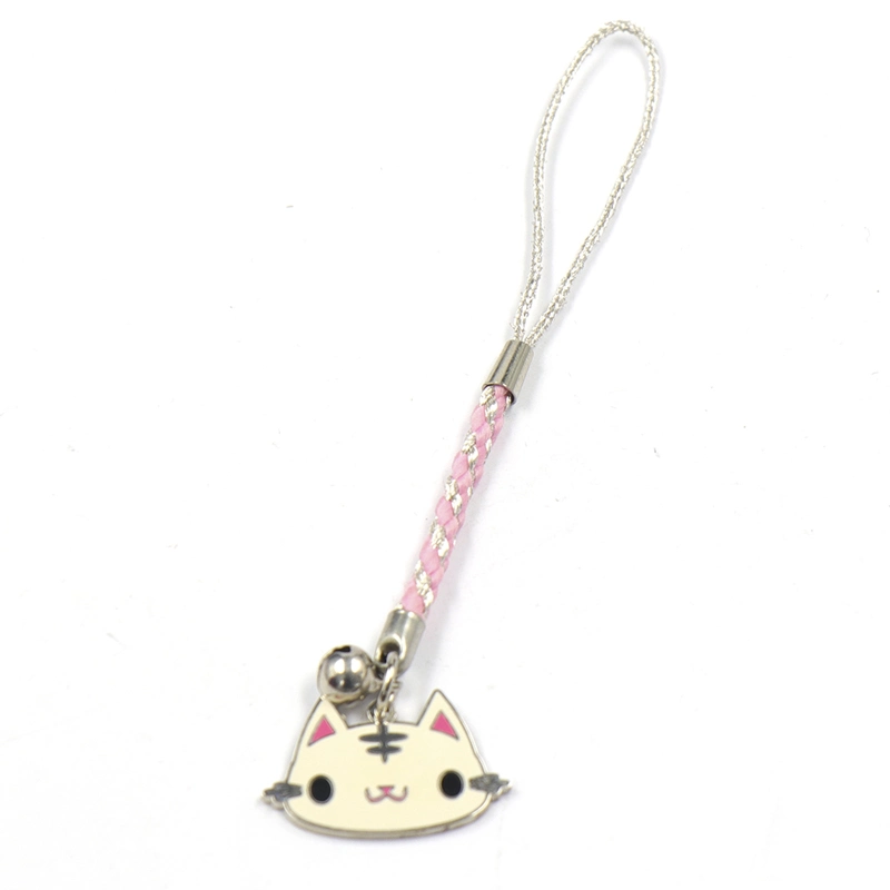 Factory Custom Made Enamel Metal Mobile Accessory Manufacturer Customized Nickel Plated Decoration Ornament Bespoke Fashion Alloy Skull Charm Cell Phone Strap