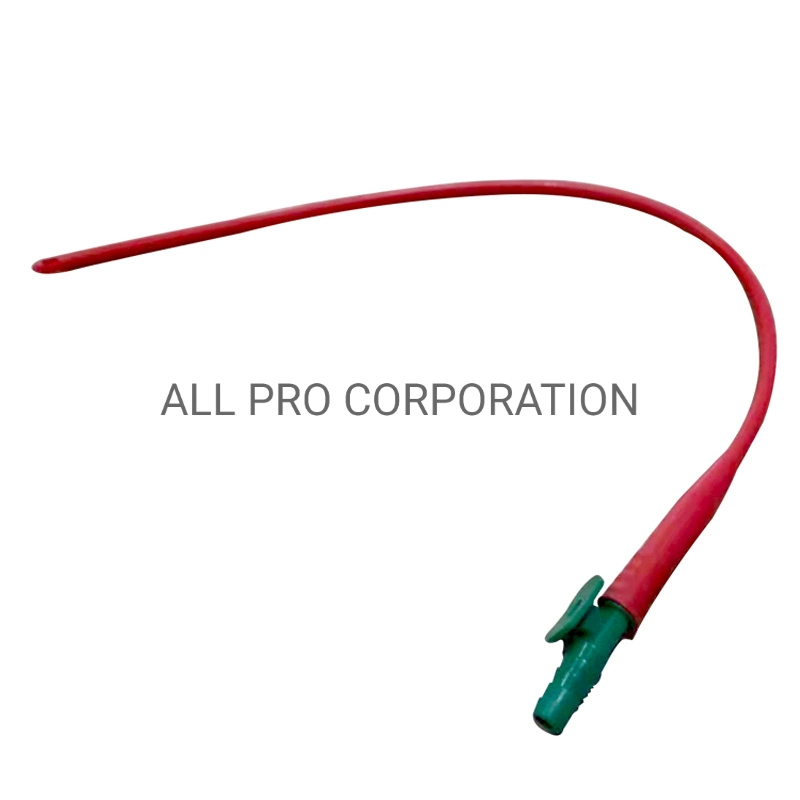 All Sizes Safety Medical Red Rubber Latex Suction Catheter with Control Valve