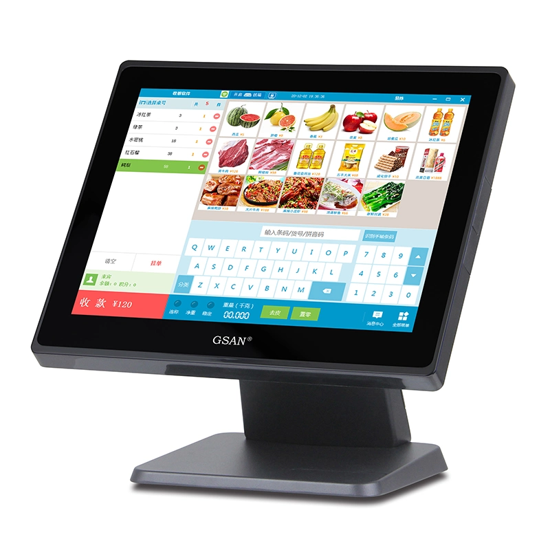 شاشة اللمس POS Cash Register مع قارئ البطاقات POS Restaurant آلة متكاملة لآلات الصراف بالتجزئة