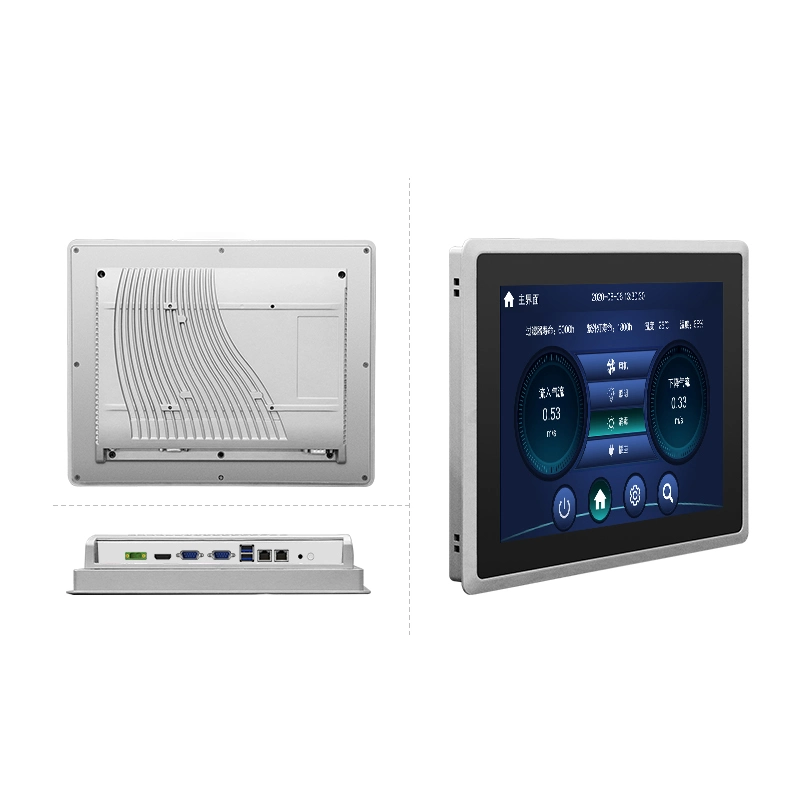 Pantalla táctil capacitiva de aluminio completo RS232 RS485 HMI Panel PC Fanless PC de control industrial