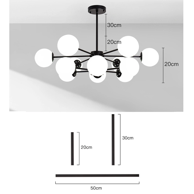 Schlafzimmer Esszimmer Küche Decke Pendelleuchte Glaskugel E27 LED-Kronleuchter