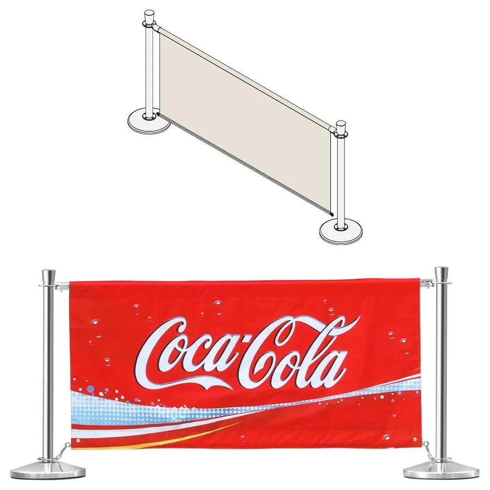 Stainless Cafe Barrier Cafe Barrier Outdoor Banner Stand