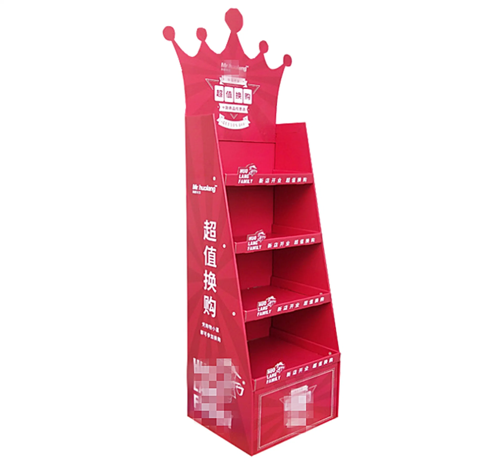 Corrugated Paper Display Red Greeting Card Stand for Retail