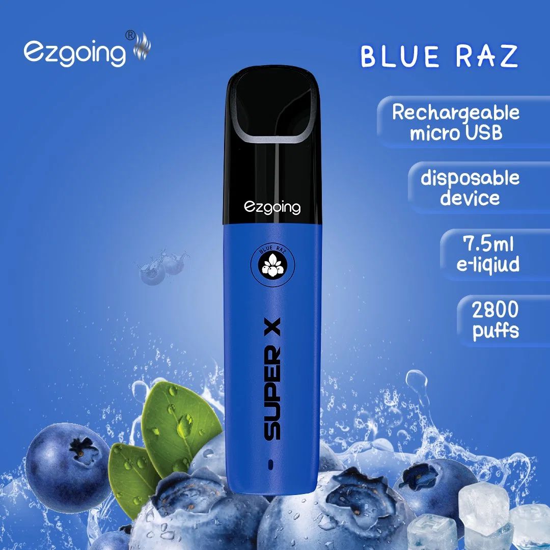 Venta al por mayor Shenzhen Mini desechable Ezgoing Super-X 2800 Puffs eléctrico Cigarette Sabores personalizados