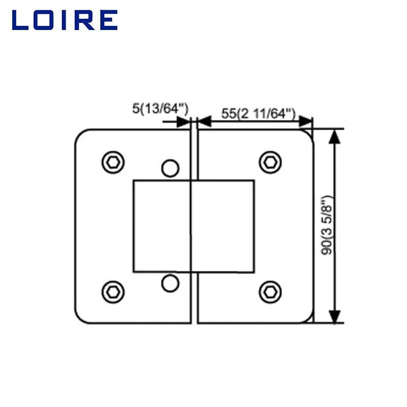 Loire Frameless Ducha Puerta de Alta calidad Accesorios de vidrio ajustable sólido Tornillería de bisagra de vidrio de acero inoxidable de latón