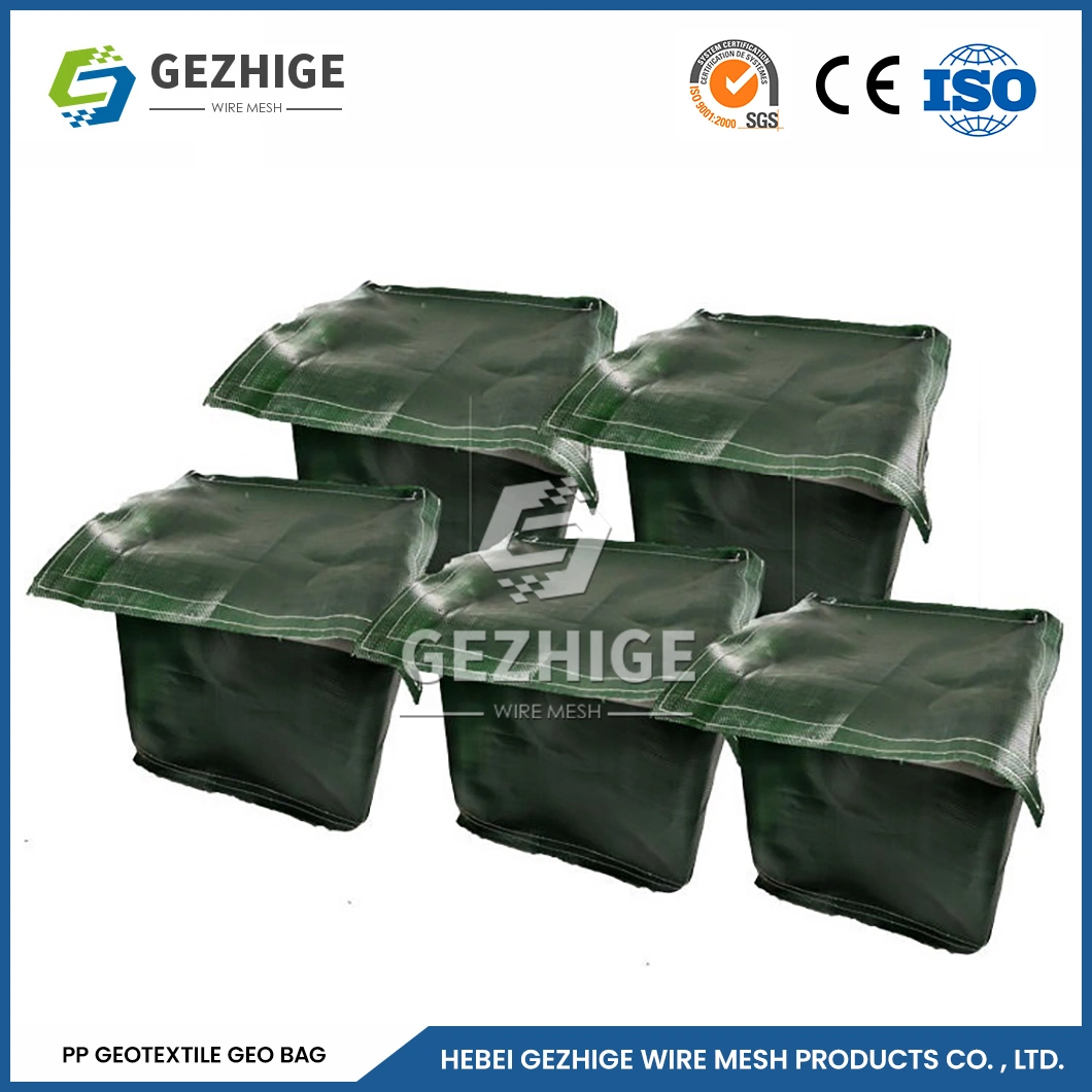 Gezhige Woven PVC revestido Hexagonal Gabion Mesh Woven Gabion Factory Aço galvanizado arame Gabion Cesto China Verde plástico PP Gabion Saco